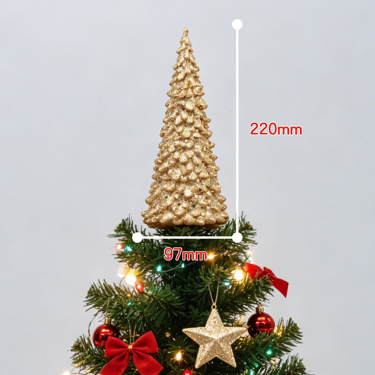 Christmas tree top star golden three-dimensional luminous Decorations