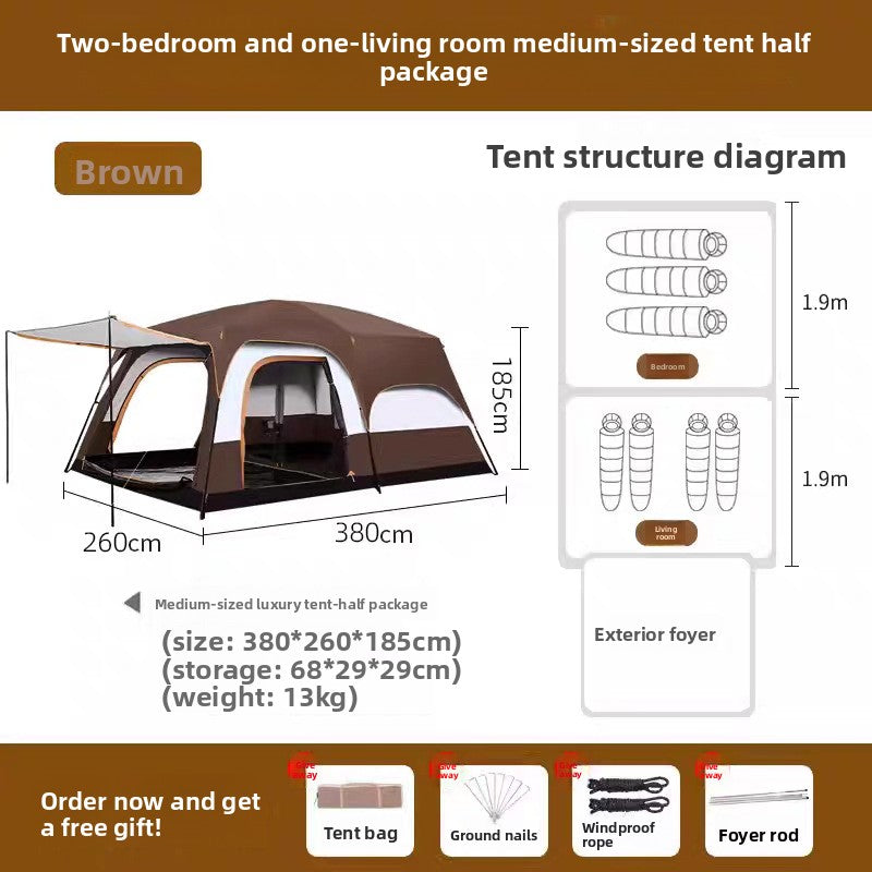 Large Camping Tent with Rooms Sun Shelter
