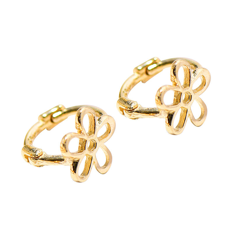 Gold Ear Cuffs Five-Petal Flower Six-Pointed Star Bowknot