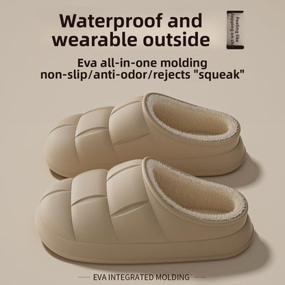 Waterproof Fleece-Lined Winter Slippers