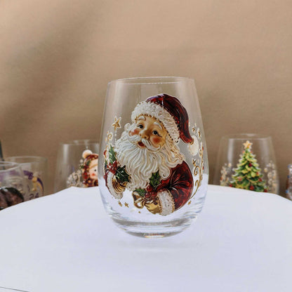 Christmas glass art cups glass cups egg cups