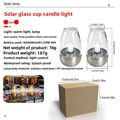 Solar Powered Stainless Steel Outdoor Candle Lights