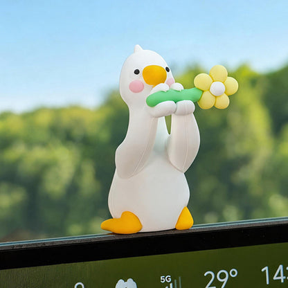 Big White Goose Car Ornaments Cute Cartoon Car Console Decoration