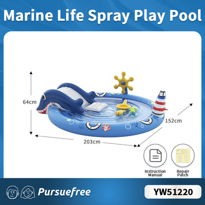 Unicorn Slide Inflatable Play Pool with Water Spray