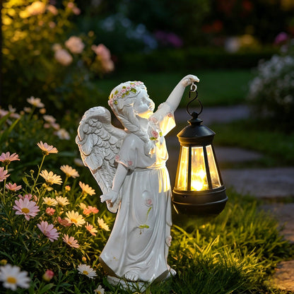Solar Powered Angel Lantern Garden Decoration