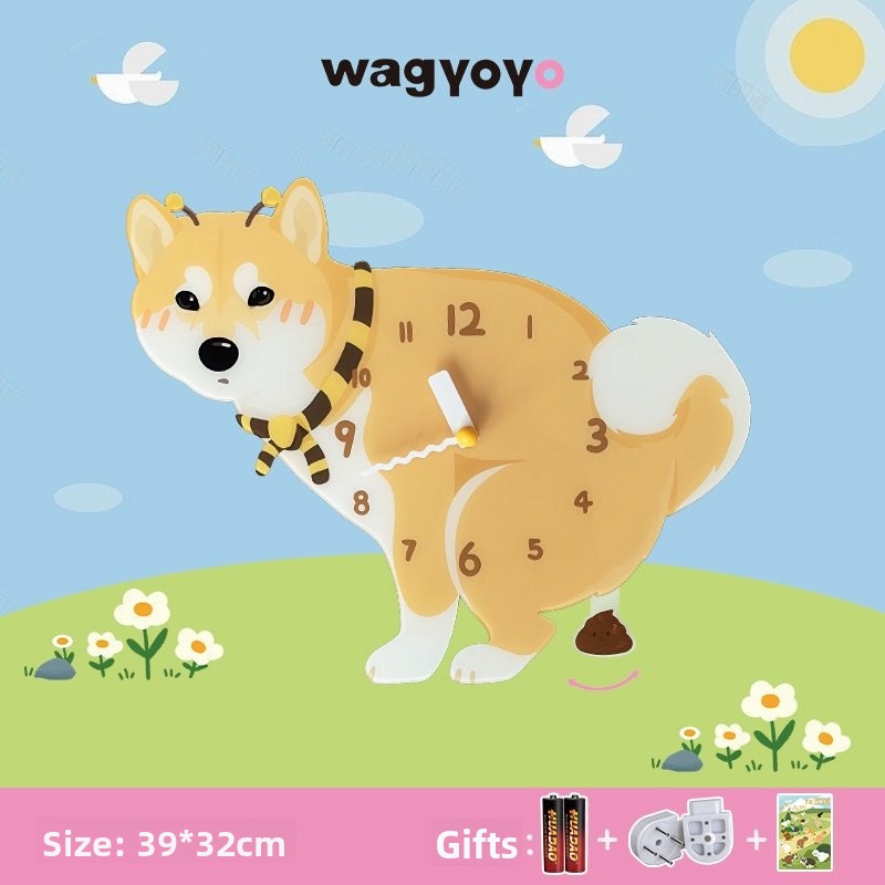 Pet Themed Silent Wall Clock with Moving Decoration