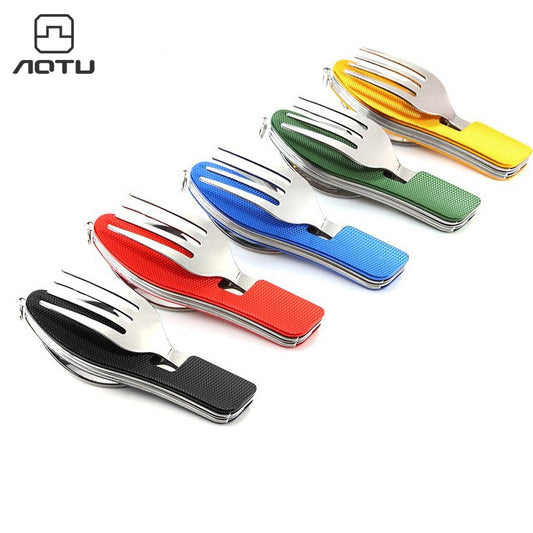 Portable Camping Utensil Set with Fork Knife Spoon