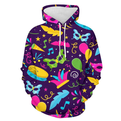 Mens Christmas Print Hooded Sweatshirt