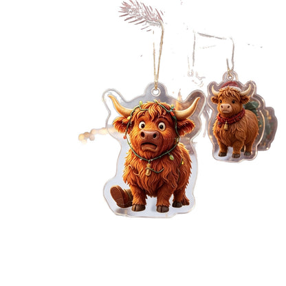 Highland Cow Christmas Acrylic Ornament Blind Box