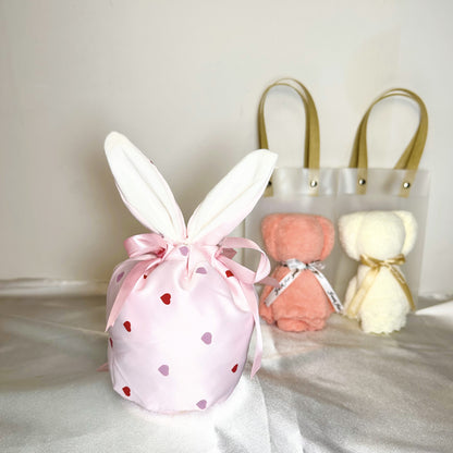 Cross Border Easter Rabbit Ears Velvet Bag Gift Box Candy Box Party Gift Candy Box Creative Ins Bundle Pocket