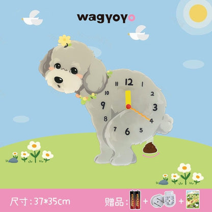 Pet Themed Silent Wall Clock with Moving Decoration