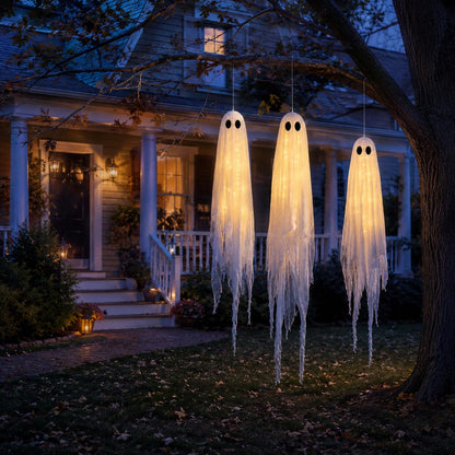 Lighted Hanging Ghosts Halloween Decoration