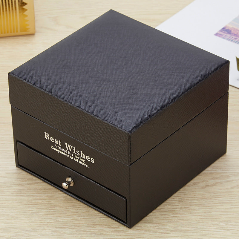 Double Layer Rose Jewelry Gift Box with Drawer