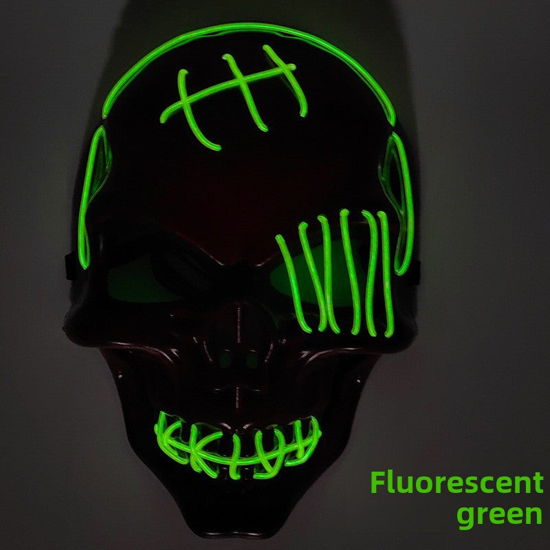 LED Luminous Halloween Skull Mask USB Rechargeable Horror Costume Prop