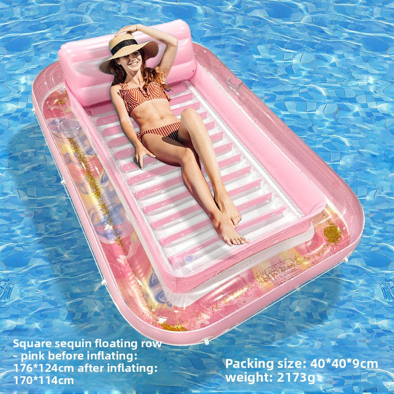 Square Bright Inflatable Pool Float Mat
