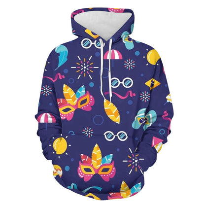 Mens Christmas Print Hooded Sweatshirt