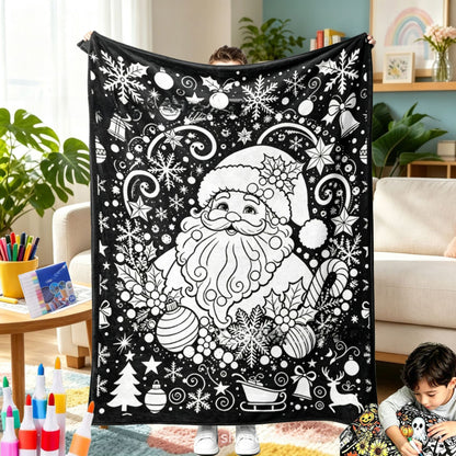 Christmas DIY Coloring Flannel Blanket