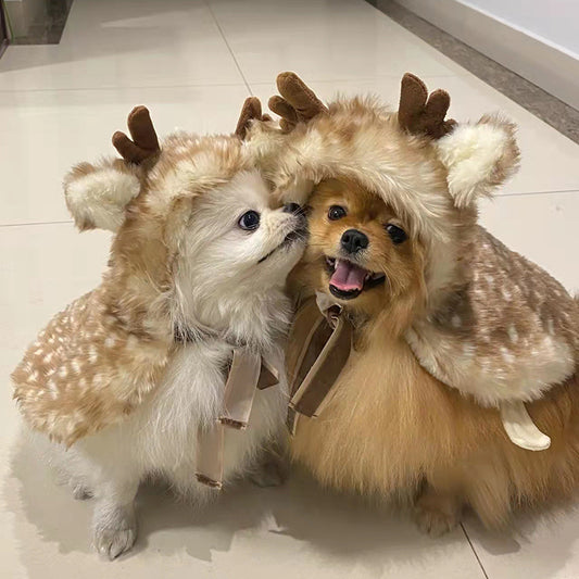 Christmas Elk Cloak Outfit for Pets