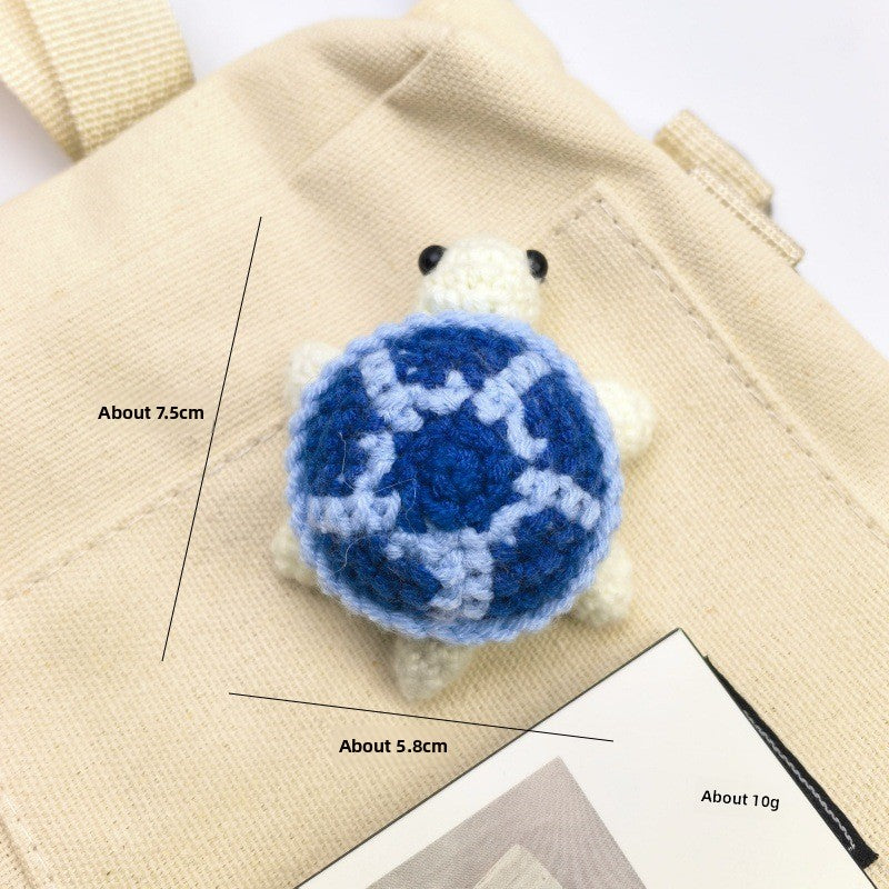 Cartoon Crochet Turtle Keychain DIY Pendant Gift