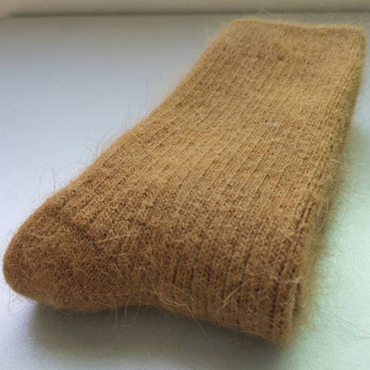 Double Needle Rabbit Wool Blend Fleece Lined Winter Socks