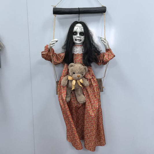 Halloween Female Ghost Puppet Scary Hanging Decoration