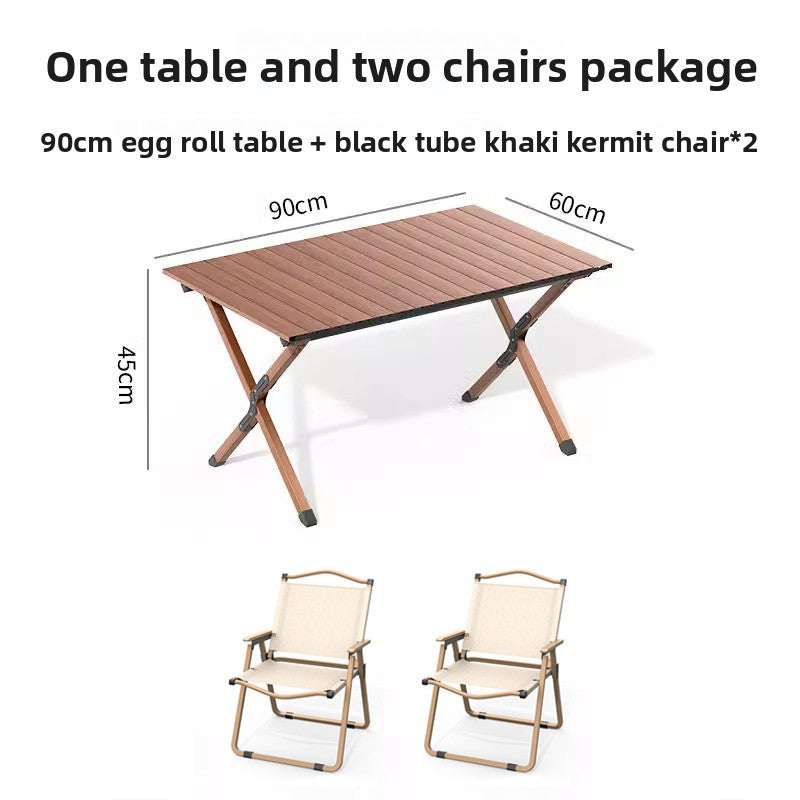 Portable Outdoor Folding Picnic Table with Wood Grain Surface