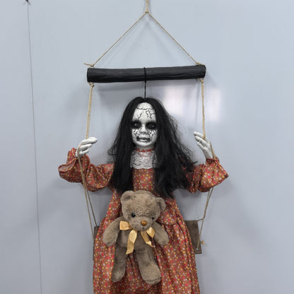 Halloween Female Ghost Puppet Scary Hanging Decoration