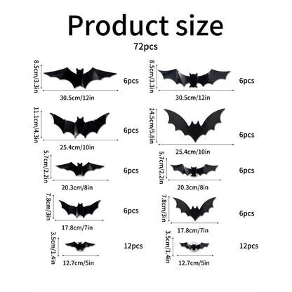 Halloween 3D LED Bat Night Light Wall Decoration