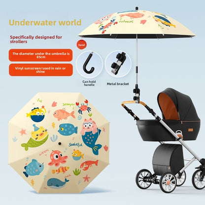 Universal Baby Stroller Sunshade and Rain Umbrella