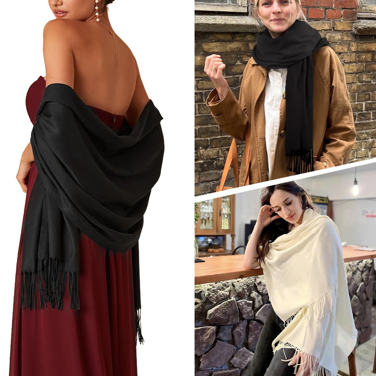 Women's imitation cashmere shawl long scarf