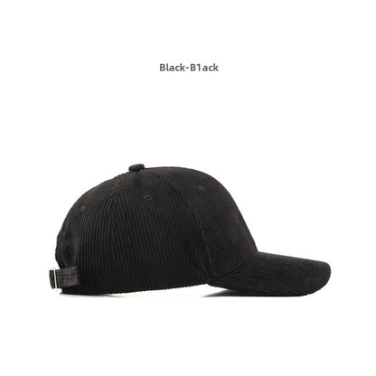 Autumn and Winter Women's Corduroy Emis Style Baseball Cap Japanese Trendy Men's Large Head Circumference Face-Slimming Duckbill Cap