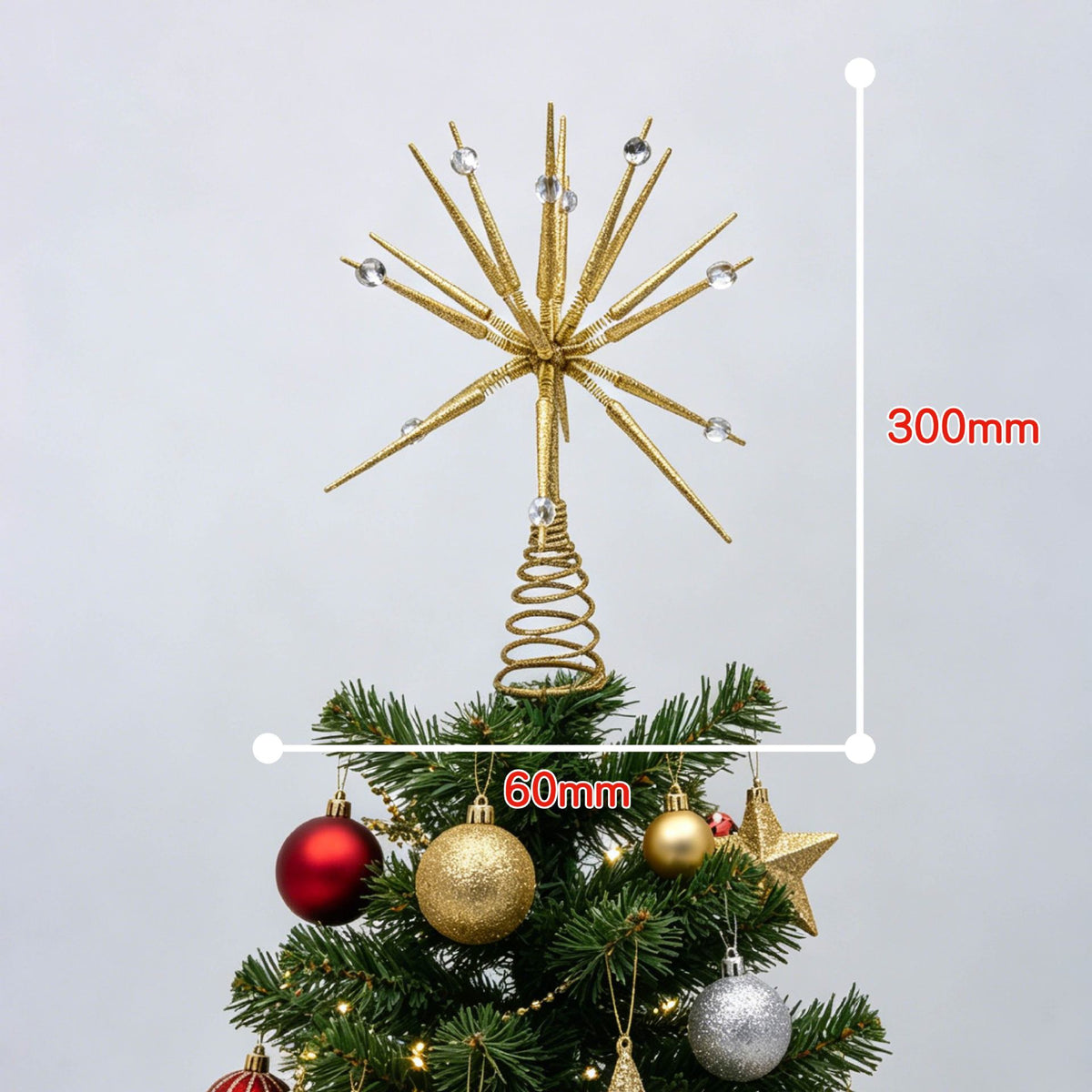 Christmas tree top star golden three-dimensional luminous Decorations