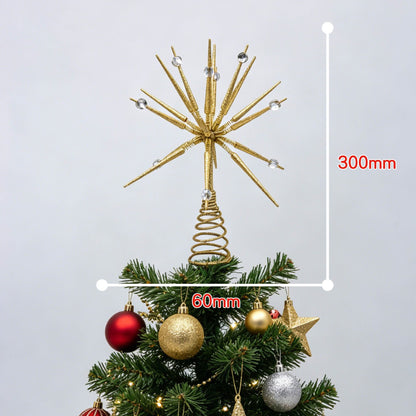 Christmas tree top star golden three-dimensional luminous Decorations