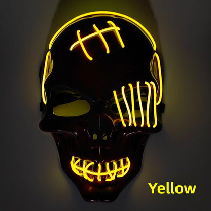 LED Luminous Halloween Skull Mask USB Rechargeable Horror Costume Prop