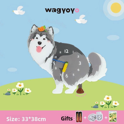 Pet Themed Silent Wall Clock with Moving Decoration