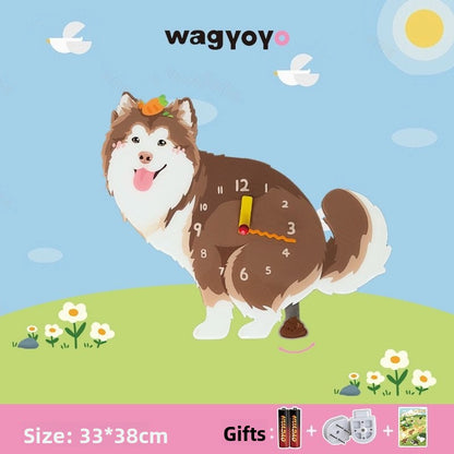 Pet Themed Silent Wall Clock with Moving Decoration
