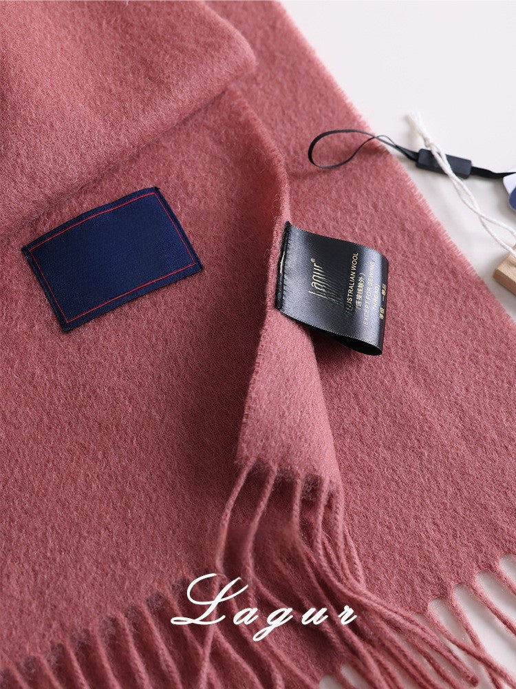 Merino Wool Scarf Winter Warm Unisex