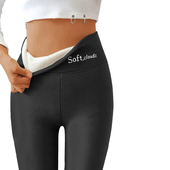 Sherpa Lined Leggings Women Tummy Control Stretch Soft Yoga Pants High Waisted Casual Pants Winter Thick Warm Tights Tummy Control Leggings for Women Fleece Lined Leggings Women High Waisted Leggings