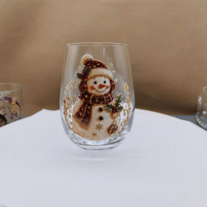 Christmas glass art cups glass cups egg cups