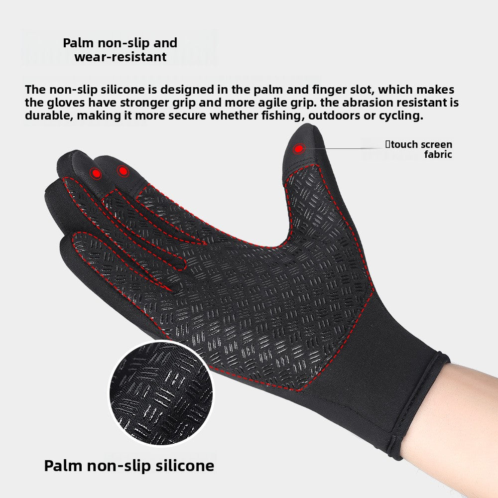 Winter and autumn outdoor warm ski and cycling gloves