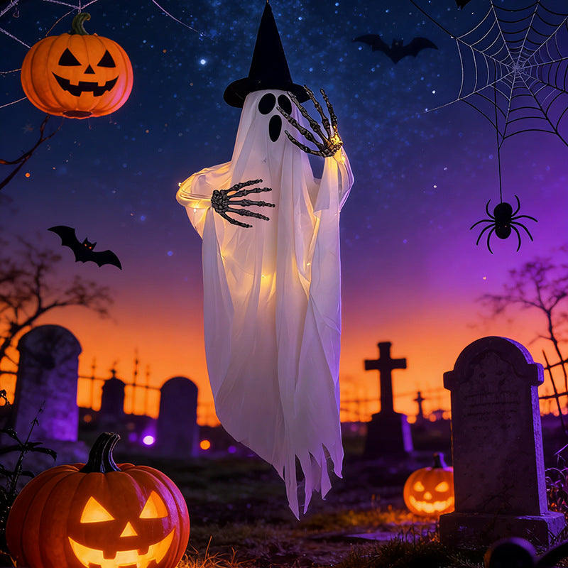 Glowing Wizard Hat Ghost Halloween Decoration