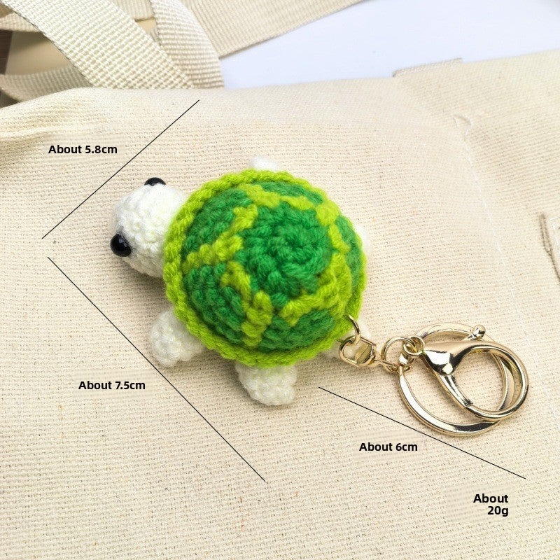 Cartoon Crochet Turtle Keychain DIY Pendant Gift