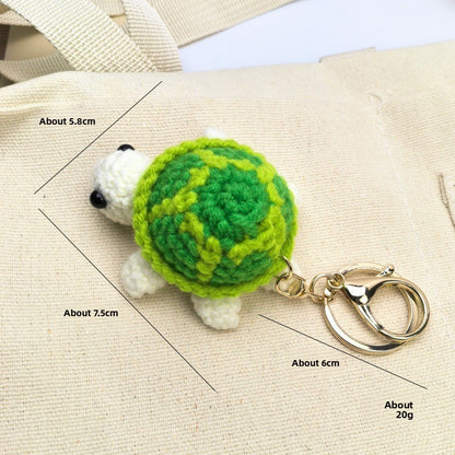 Cartoon Crochet Turtle Keychain DIY Pendant Gift