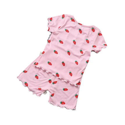 Summer Bear Pajama Set for Baby Girls (T-shirt & Shorts)