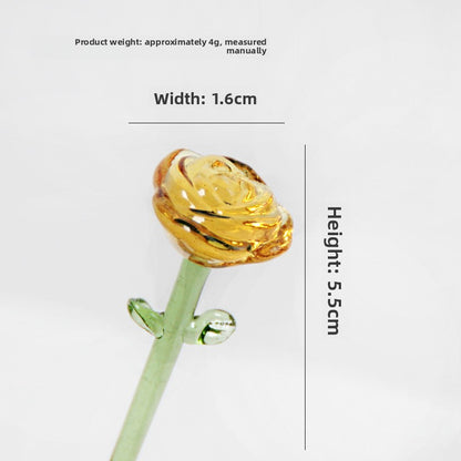 Glazed Glass Rose Bouquet Desktop Decoration