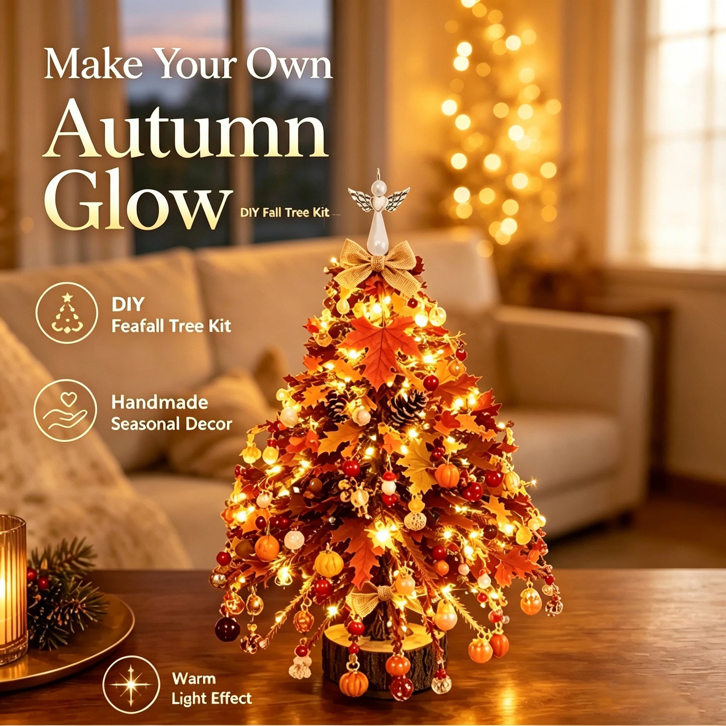 DIY Beaded Christmas Tree Kit with Lights