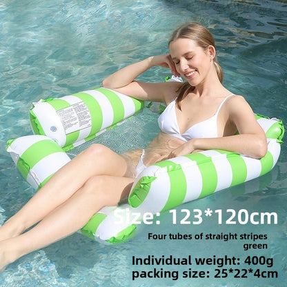 Foldable inflatable backrest striped float