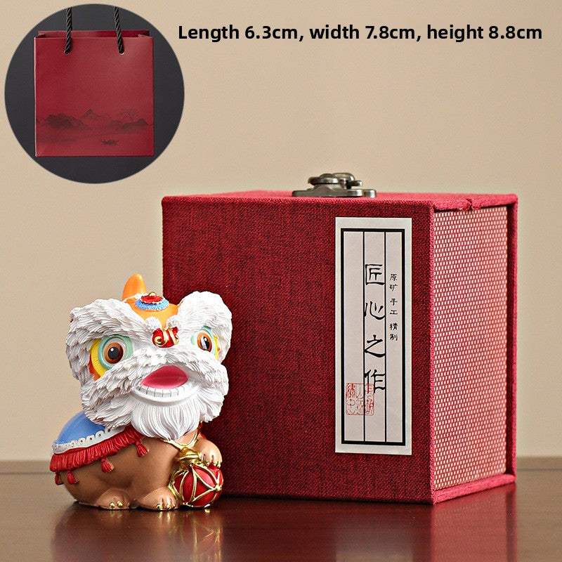 Chinese Style Resin Lion Decoration