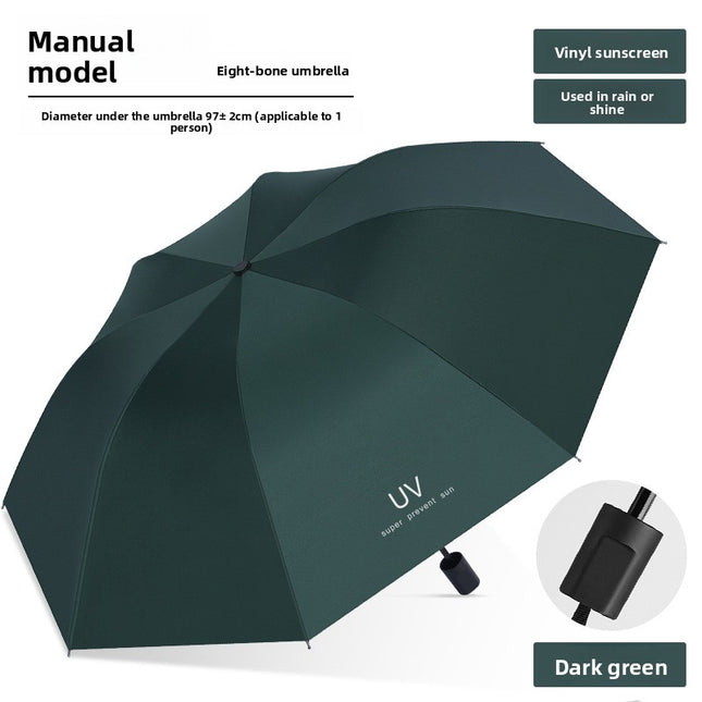 Folding umbrella for both weather and rain