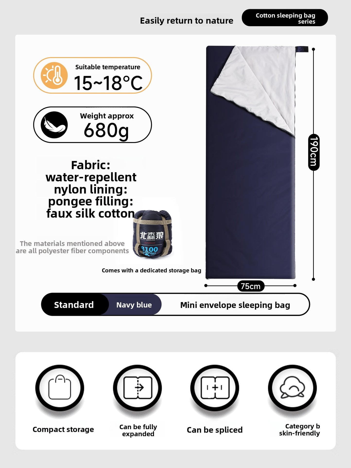 Lightweight Outdoor Sleeping Bag